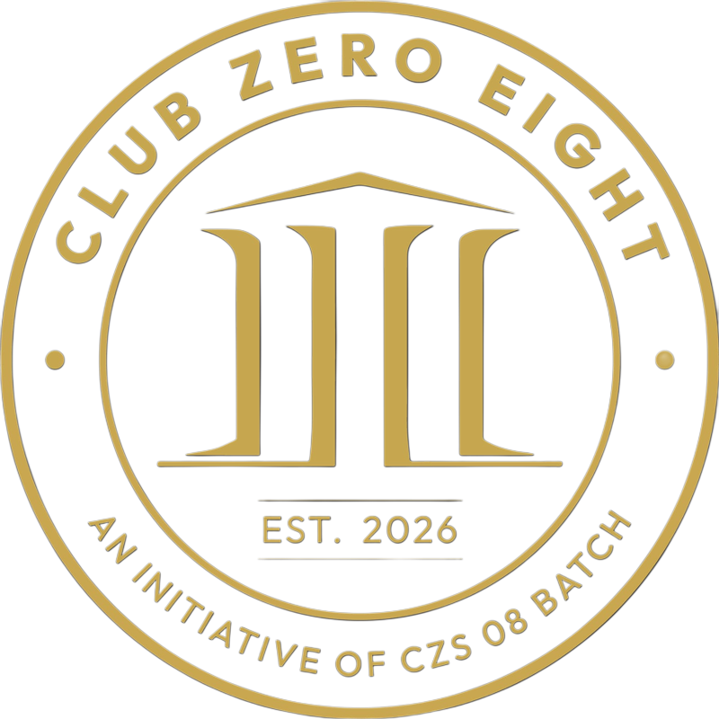 Club Zero Eight seal: an initiative of the CZS 08 batch, established 2026